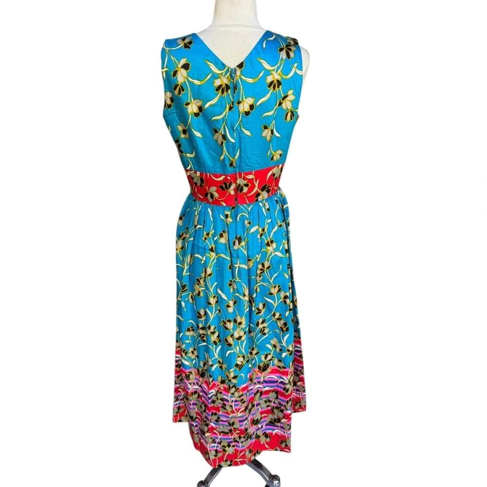 NWOT 1970s Lounge Craft, 100% Cotton, Hawaiian Inspired, Maxi‎ Dress